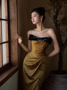Beth and Brian Qipao-YJ Zoe Strapless Long Cheongsam Dress