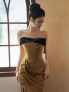 Beth and Brian Qipao-YJ Zoe Strapless Long Cheongsam Dress