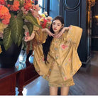 Beth and Brian Qipao-AYE Hazel Loose Fitting Peony Embroiderey Tang Suit Two-Piece Set