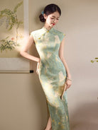 Beth and Brian Qipao-MYJ Sophie's Mid-Length Cheongsam with Cat & Floral Print