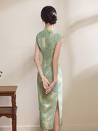 Beth and Brian Qipao-MYJ Sophie's Mid-Length Cheongsam with Cat & Floral Print