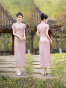 Beth and Brian Qipao-FS Plus Size Floral Midi Cheongsam Dress