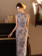 Beth and Brian Qipao-YG Anna's Sleeveless Vintage Floral Midi Cheongsam