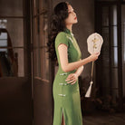 Beth and Brian Qipao-YG Luna Solid Green Midi Cheongsam