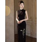 Beth and Brian Qipao-LSB Sophia Butterfly Embroidery Sleeveless Long Cheongsam