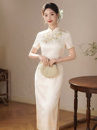 Beth and Brian Qipao-LSB Luna Floral & Butterfly Embroidery Midi Cheongsam