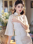 Beth and Brian Qipao-LSB Hazel Subtle Floral Jacquard Midi Cheongsam
