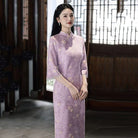 Beth and Brian Qipao-SMQ Sophia Butterfly Jacquard Suede Midi Cheongsam