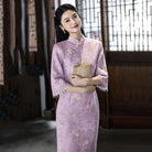 Beth and Brian Qipao-SMQ Sophia Butterfly Jacquard Suede Midi Cheongsam