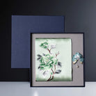 Beth and Brian Qipao-TX Chloe Peony Embroidery 16 Momme Mulberry Silk Scarf & Brooch Gift Set