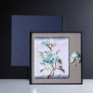 Beth and Brian Qipao-TX Chloe Peony Embroidery 16 Momme Mulberry Silk Scarf & Brooch Gift Set