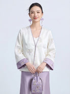Beth and Brian Qipao-ZHT Sophia Reversible Butterfly Embroidery Satin Cheongsam Jacket