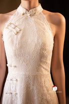 Beth and Brian Qipao-Exclusivedesigner Exclusive Designer Collection | Halter Lace A-line Cheongsam Maxi Gown
