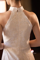 Beth and Brian Qipao-Exclusivedesigner Exclusive Designer Collection | Halter Lace A-line Cheongsam Maxi Gown