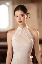 Beth and Brian Qipao-Exclusivedesigner Exclusive Designer Collection | Halter Lace Mini Cheongsam