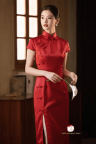 Beth and Brian Qipao-Exclusivedesigner Exclusive Designer Collection | Minimalism White long Cheongsam Gown