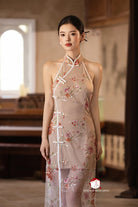 Beth and Brian Qipao-Exclusivedesigner Exclusive designer collection | Sheer Bottom Maxi Floral Sequins Qipao