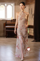 Beth and Brian Qipao-Exclusivedesigner Exclusive designer collection | Sheer Bottom Maxi Floral Sequins Qipao