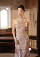 Beth and Brian Qipao-Exclusivedesigner Exclusive designer collection | Sheer Bottom Maxi Floral Sequins Qipao