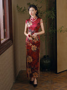 Beth and Brian Qipao-TL 19 Momme Pure Mulberry Silk Peony Bridal Qipao – Chinese Wedding Gown