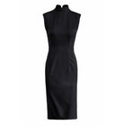 Beth and Brian Qipao-Exclusivedesigner Minimalist Cheongsam Dress-Sleeveless Satin Qipao