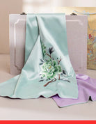 Beth and Brian Qipao-TX Chloe Peony Embroidery 16 Momme Mulberry Silk Scarf & Brooch Gift Set