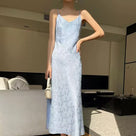 Beth and Brian Qipao-PX Sophia V‑Neck Satin Jacquard Slip Midi Dress (4 Colors Available)