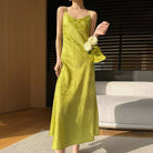 Beth and Brian Qipao-PX Sophia V‑Neck Satin Jacquard Slip Midi Dress (4 Colors Available)