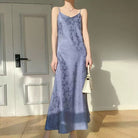 Beth and Brian Qipao-PX Sophia V‑Neck Satin Jacquard Slip Midi Dress (4 Colors Available)