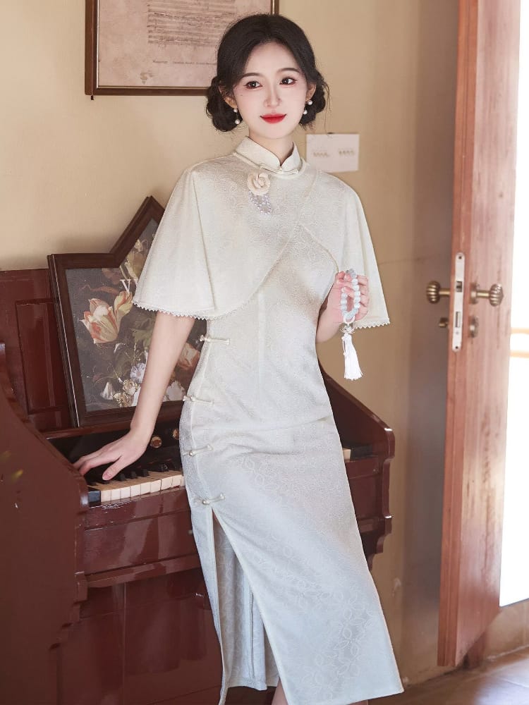 Beth and Brian Qipao-LSB Chloe White Lace Two‑Piece Cheongsam