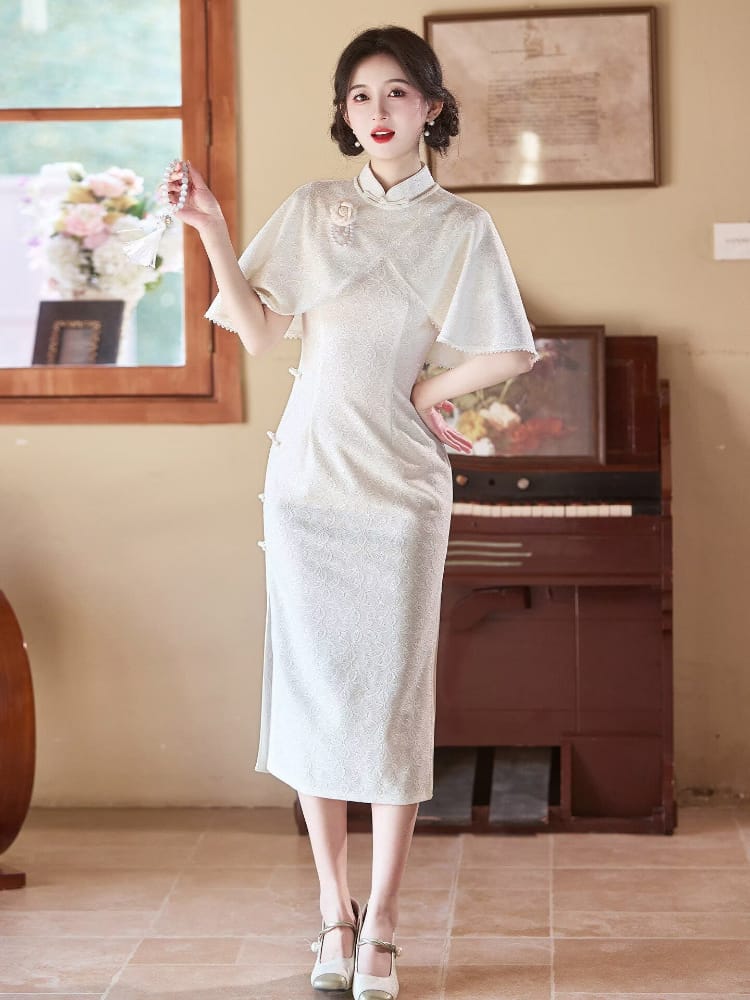 Beth and Brian Qipao-LSB Chloe White Lace Two‑Piece Cheongsam