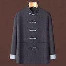Beth and Brian Qipao-YK Men’s Wool‑Blend Thick Tang Coat With Long Sleeve