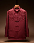 Beth and Brian Qipao-YK Arthur Men’s Satin Tang Suit Jacket With Long Sleeves