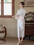 Beth and Brian Qipao-LSB Madelyn Autumn Winter Knitting Jacquard Cheongsam Dress