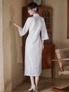 Beth and Brian Qipao-LSB Madelyn Autumn Winter Knitting Jacquard Cheongsam Dress