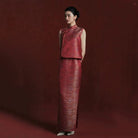 Beth and Brian Qipao-MY Jacquard Vest & Sleeveless Long Cheongsam Set – Bespoke Bridal Qipao