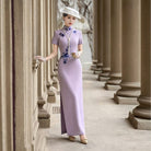 Beth and Brian Qipao-NL Luna Bamboo Embroidery Cheongsam With Short Sleeves