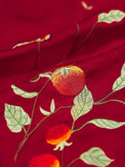 Beth and Brian Qipao-SCRJ Hazel Red Jacquard Satin Qipao, Persimmon Embroidery Sleeveless Cheongsam