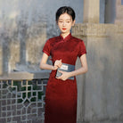 Beth and Brian Qipao-SZZH Summer collection, floral jacquard midi Qipao