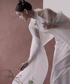 Beth and Brian Qipao-DW New Chinese style (新中式), high-end, jacquard long Qipao