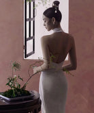 Beth and Brian Qipao-DW New Chinese style (新中式), high-end, jacquard long Qipao