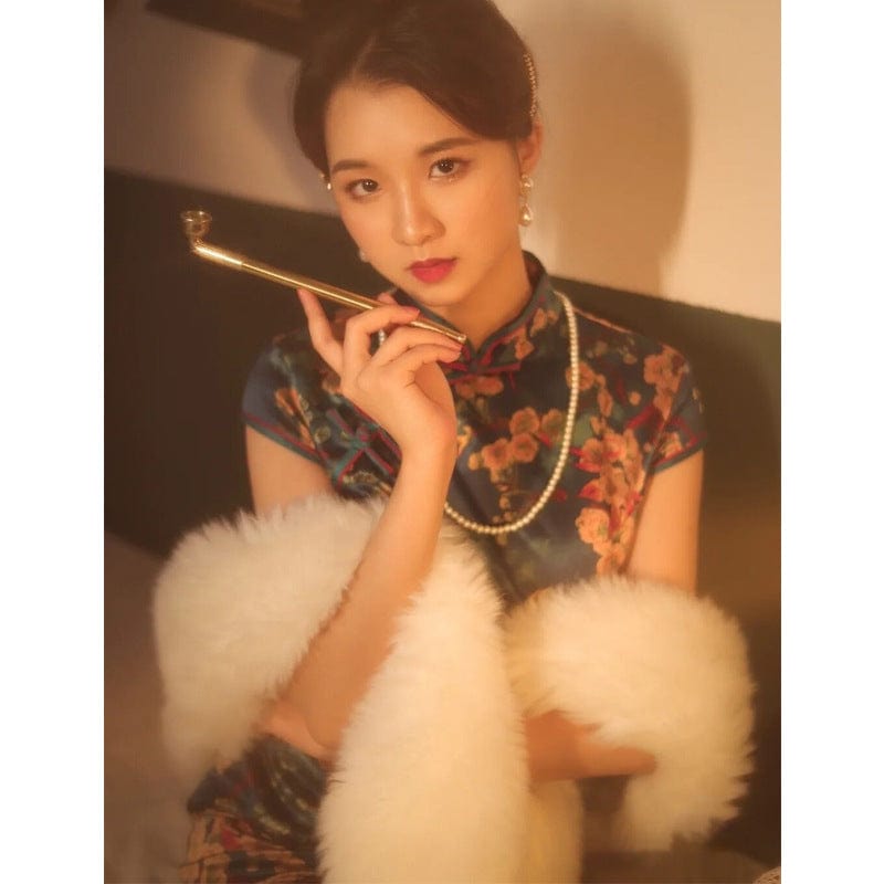 Beth and Brian Qipao-LSB Faux Fur Qipao Shawl