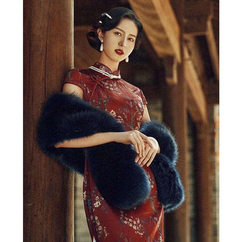 Beth and Brian Qipao-LSB Faux Fur Qipao Shawl
