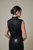 Beth and Brian Qipao-Exclusivedesigner Jacquad bamboo, satin short Qipao