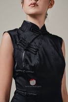 Beth and Brian Qipao-Exclusivedesigner Jacquad bamboo, satin short Qipao