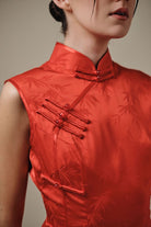 Beth and Brian Qipao-Exclusivedesigner satin long Qipao