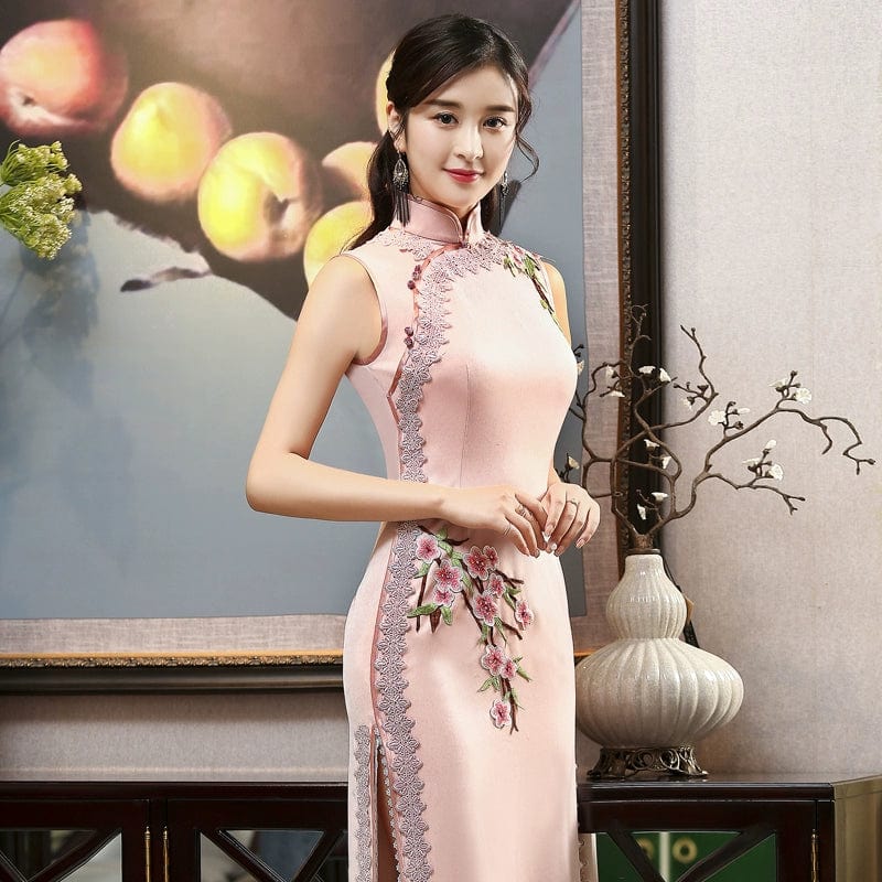Beth and Brian Qipao-JNCT Floral embroidery, high-end long Cheongsam(两天发货）