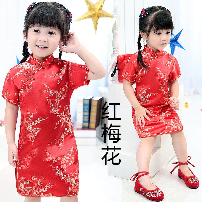 Beth and Brian Qipao-WM Chinese traditional dress for children, Chinese retro style Qipao dress for little girls