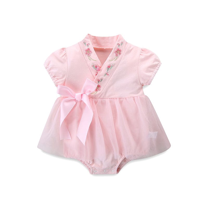 Beth and Brian Qipao-QX Chinese outfit for baby, floral pattern baby Jumpsuit