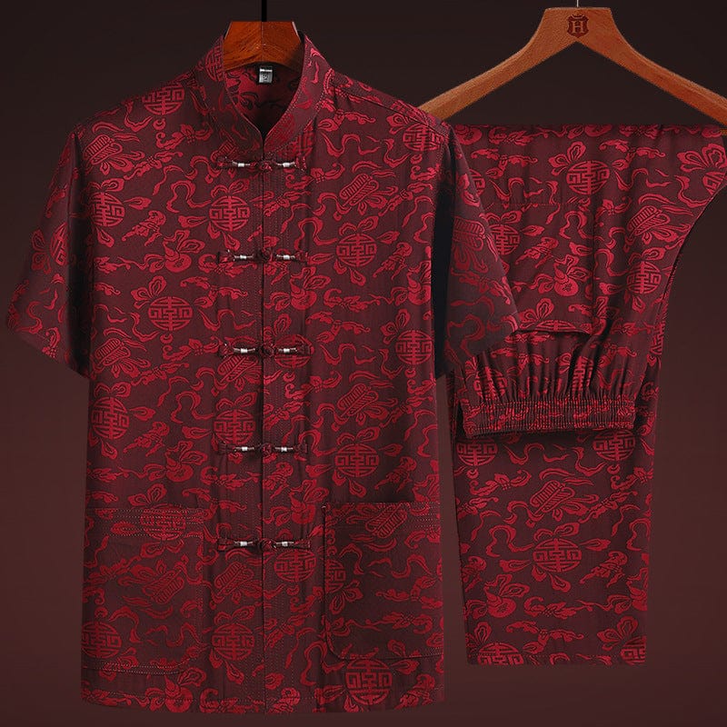 Beth and Brian Qipao-KMD Chinese The Qingming Riverside Scene pattern Tang Suit Jacket set